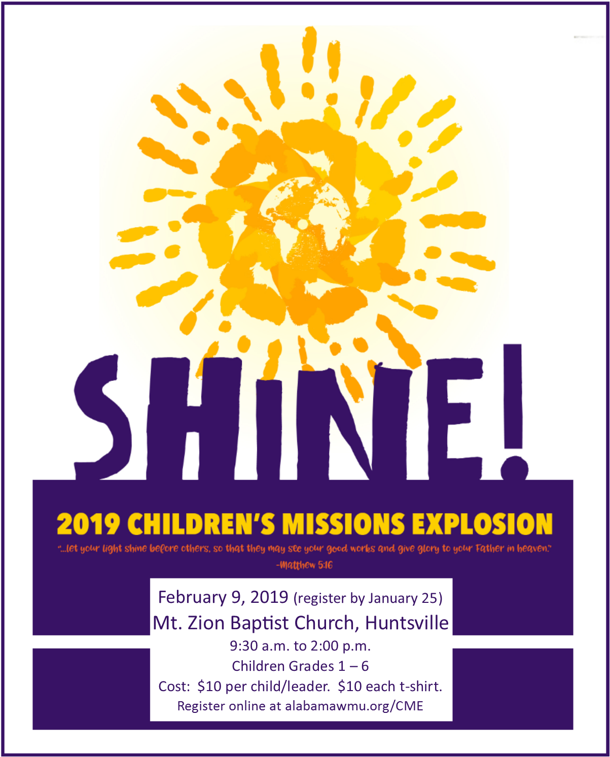 SHINE! 2019 Children's Mission Explosion @ Mt. Zion Baptist Church